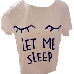 H&M Tee Shirt - M white cropped , polyester spandex,